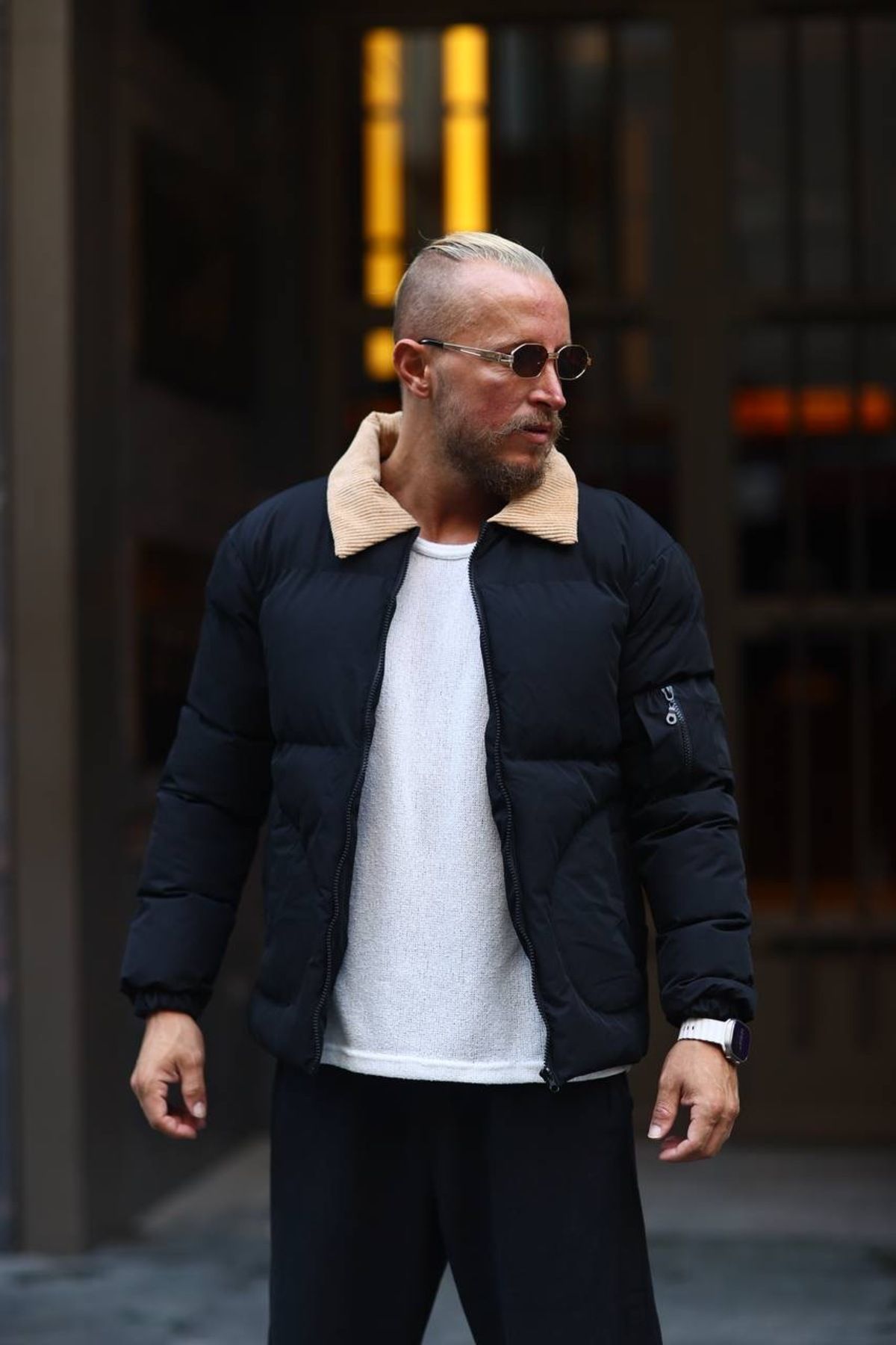 Mens velvet puffer jacket hotsell