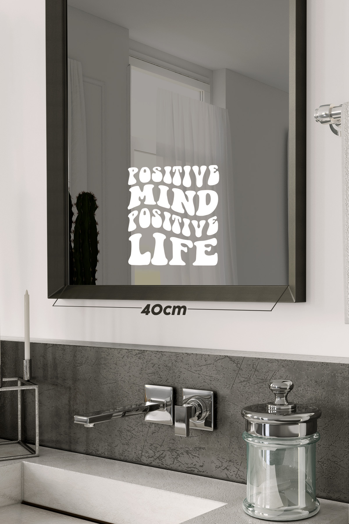 Positive Mind Motivation Decorative Mirror/Glass Text Label Sticker 18x22cm