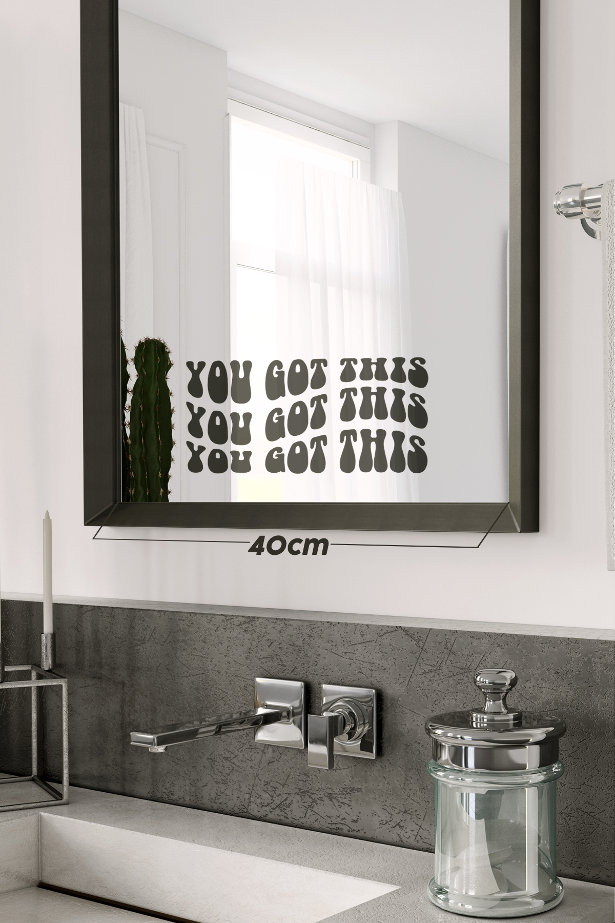 Positive Energy Motivation Decorative Mirror/Glass Text Label Sticker 18x8cm