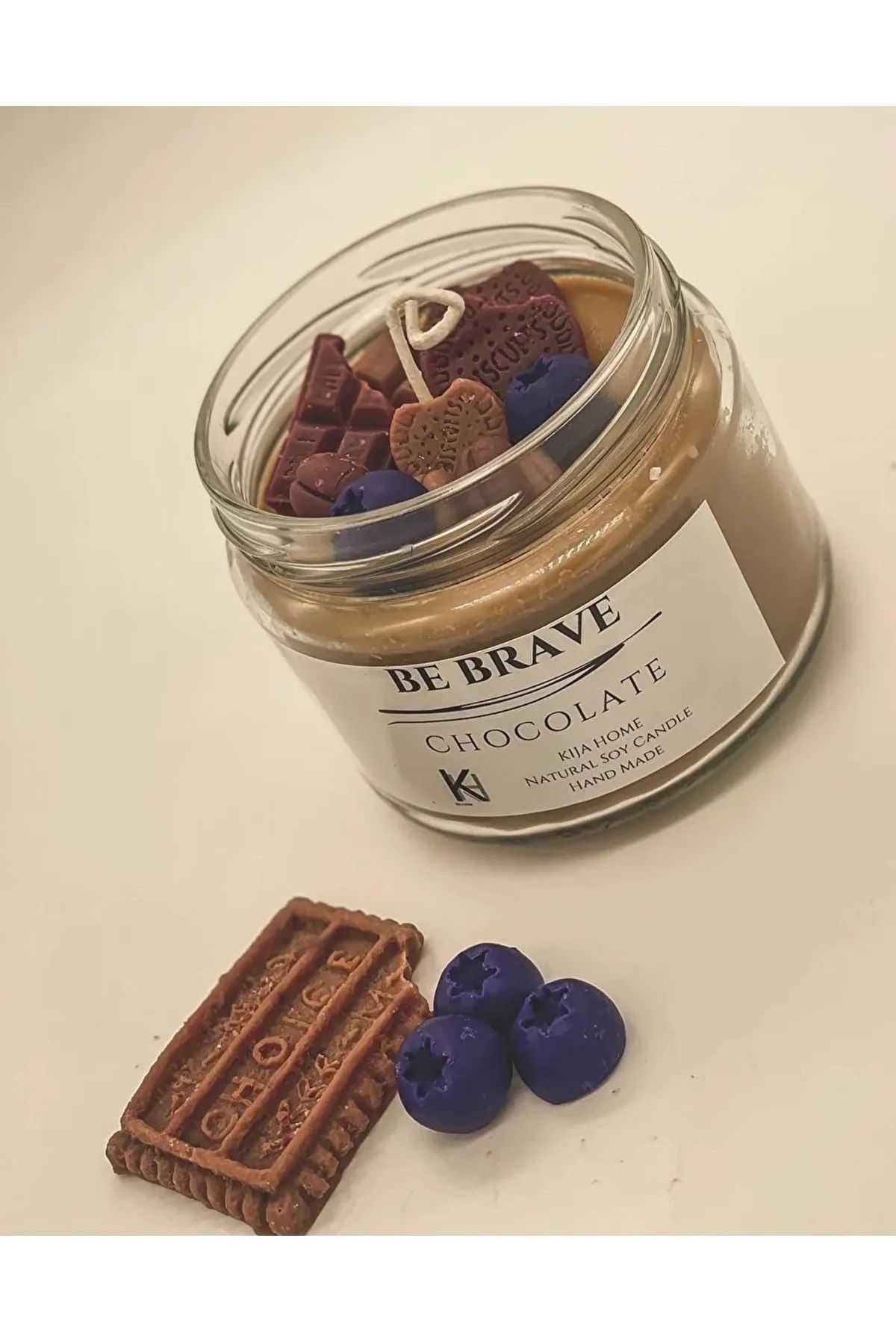 Dekoratif Hediyelik Tamamen El Yapımı Kokulu Pasta Mum, 2'li Mum, Soya Wax Chocolate ve Meyveli