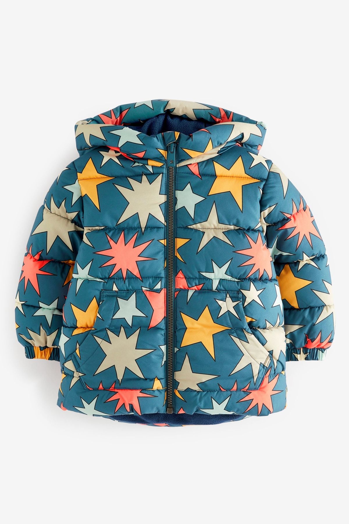 Next Baby کت سرپوش دار ضد آب با طرح ستاره آبی دریا
