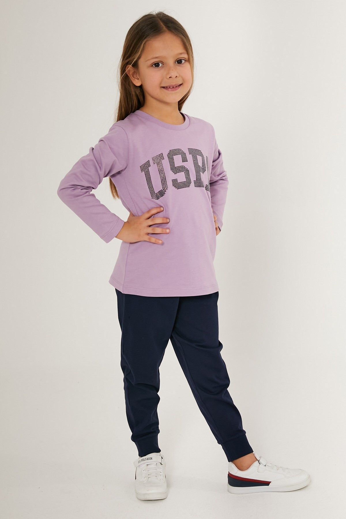 U.S. Polo Assn. BASE. Polo Assn. Scaly Girl s Long Sleeve Pajama