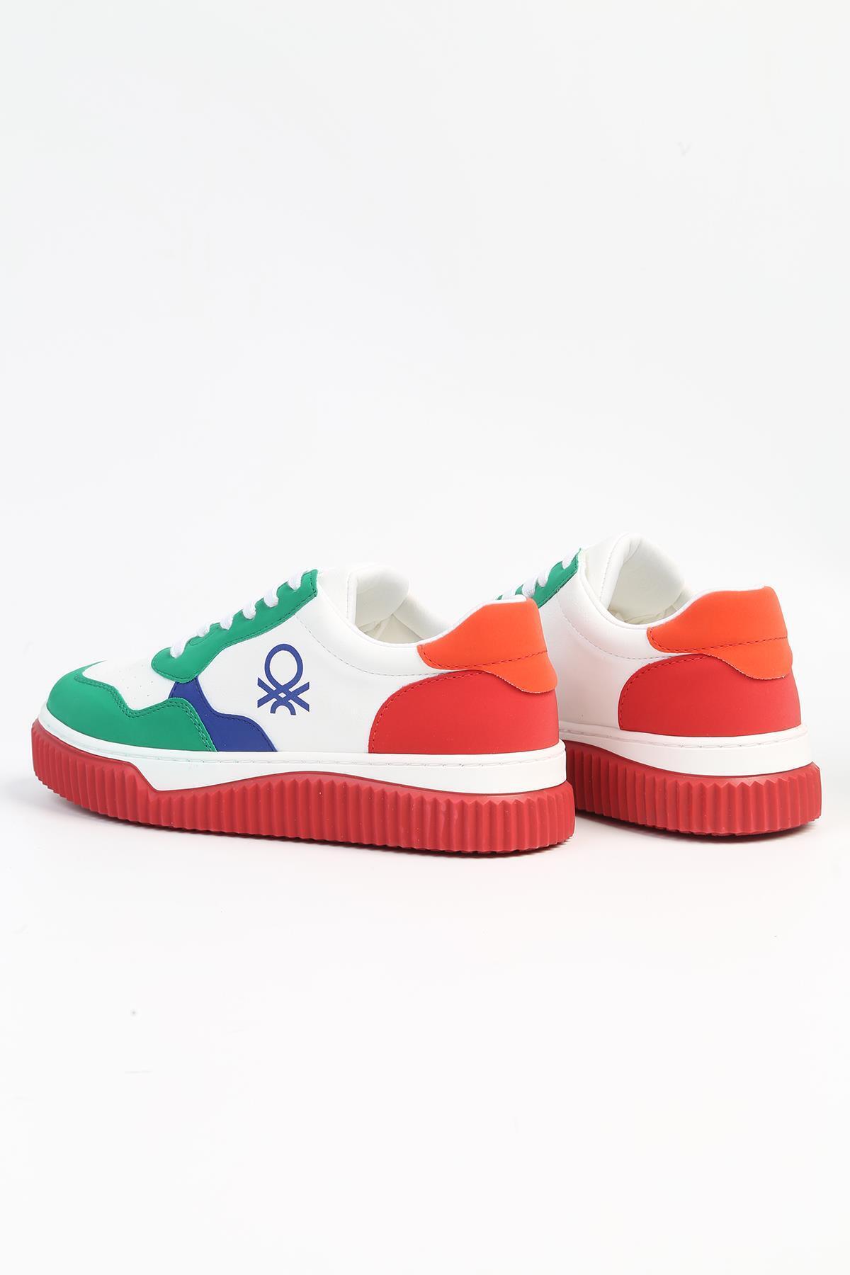 ® | BN-31201 - 3379 سبز سفید - کفش اسپرت زنانه Benetton اورجینال - تصویر 3