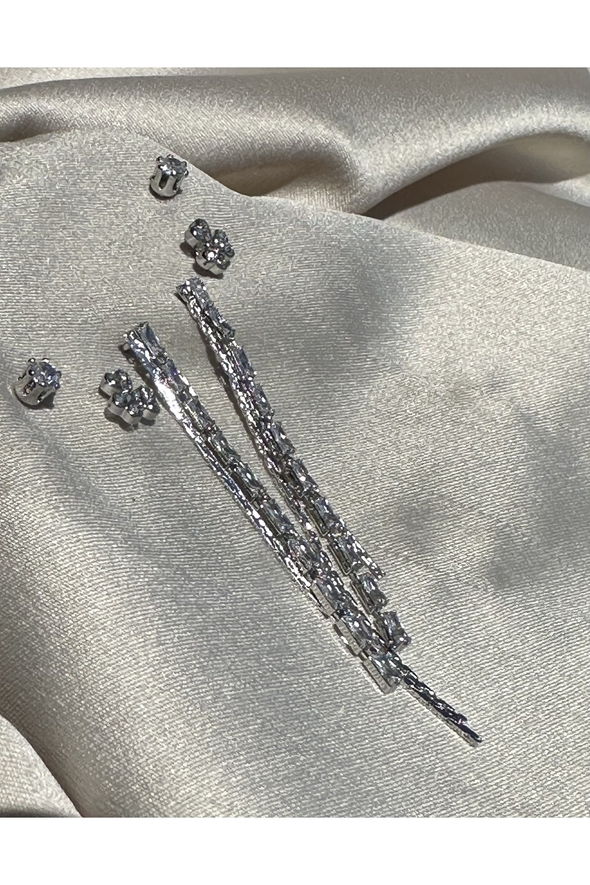 Accessory 3'lü Sarkık Gümüş Küpe Seti 3