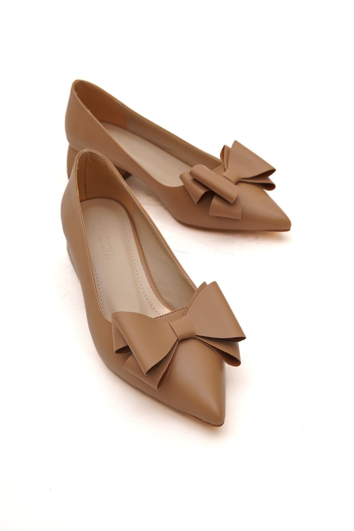 D VOLYA Renata Nude Bow 4cm Pointed Toe Heeled Shoes Trendyol