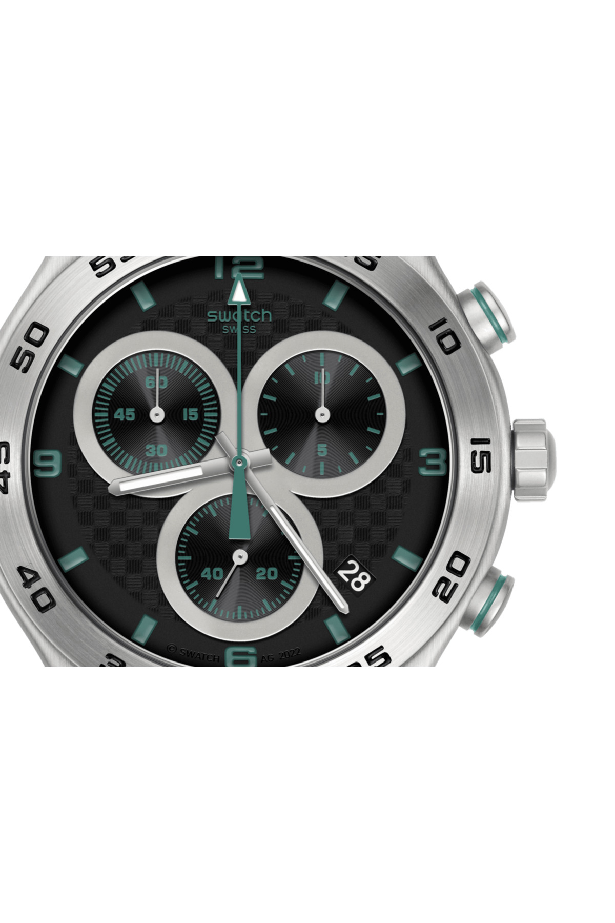 ساعت Swatch روزمره مردانه سبز کربنیک YVS525 اورجینال - تصویر 3