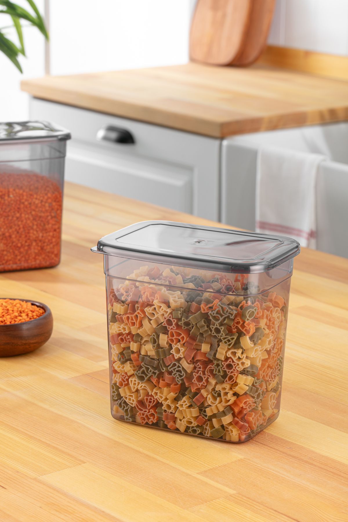 Pazarika-Jumbo Size Rectangular Food Storage Container Set of 9 with Labels 2000ml 3