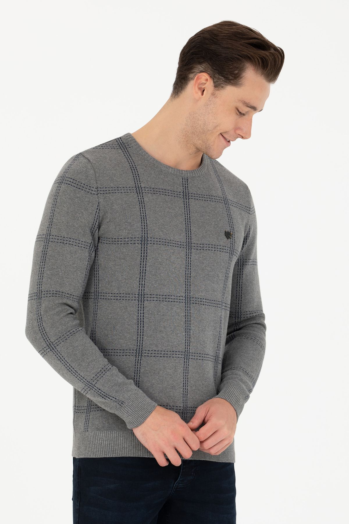 U.S. Polo Assn. BASE. Polo Assn. Crew Neck Grey Melange Men s 100