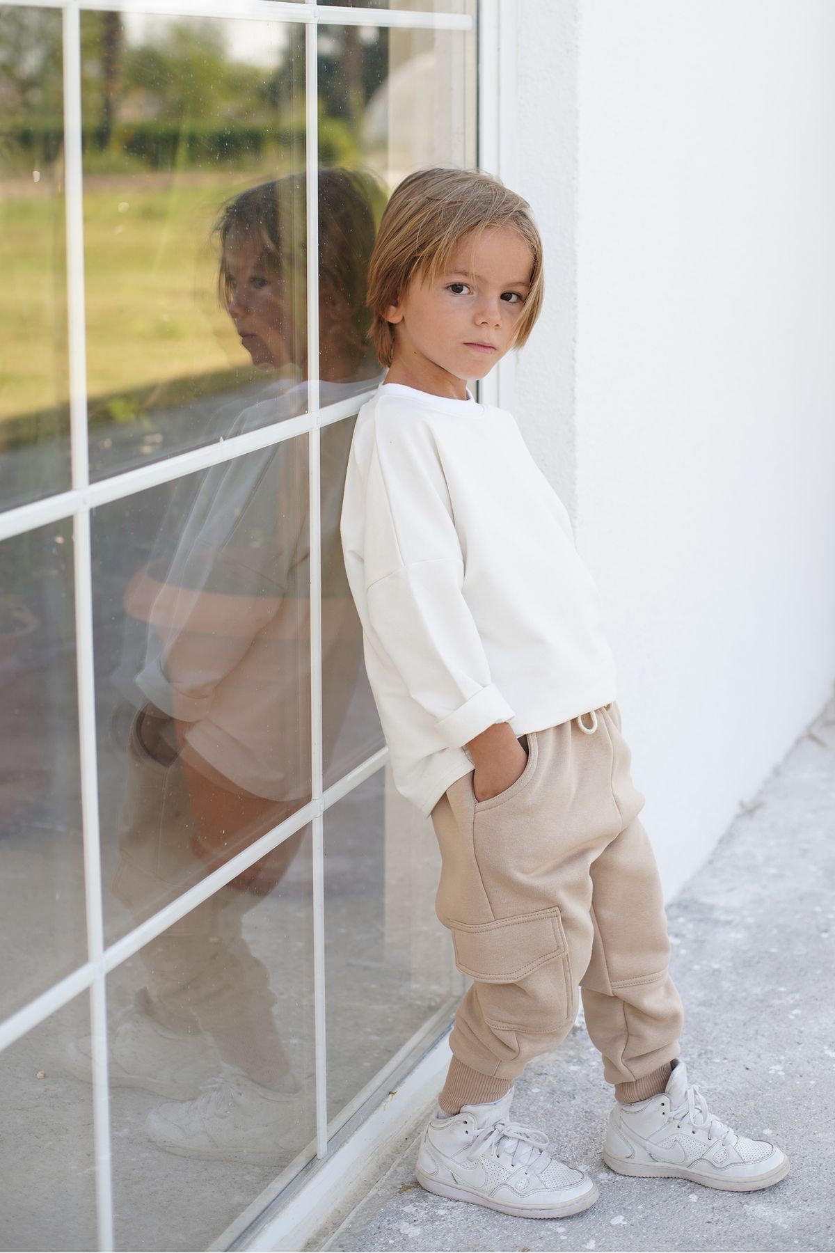 White tracksuit bottoms child best sale