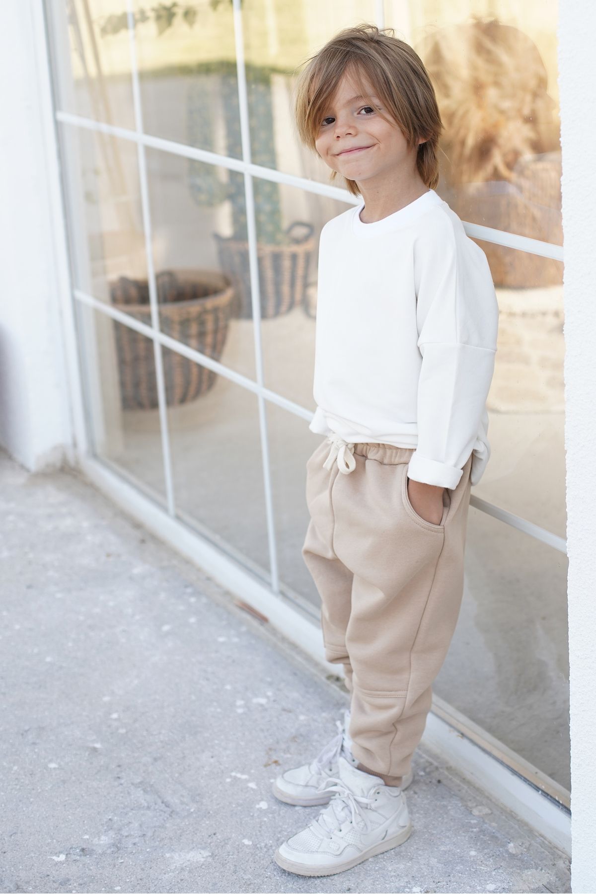 Kids white tracksuit bottoms sales