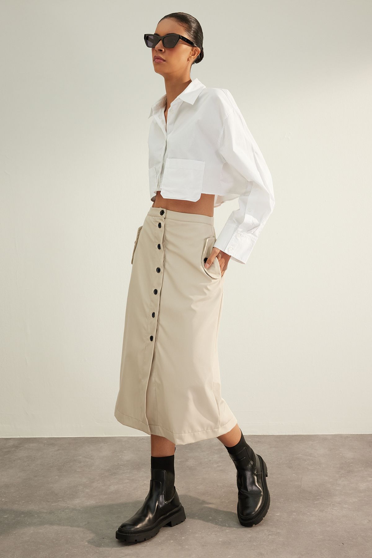 Button skirt on sale quality