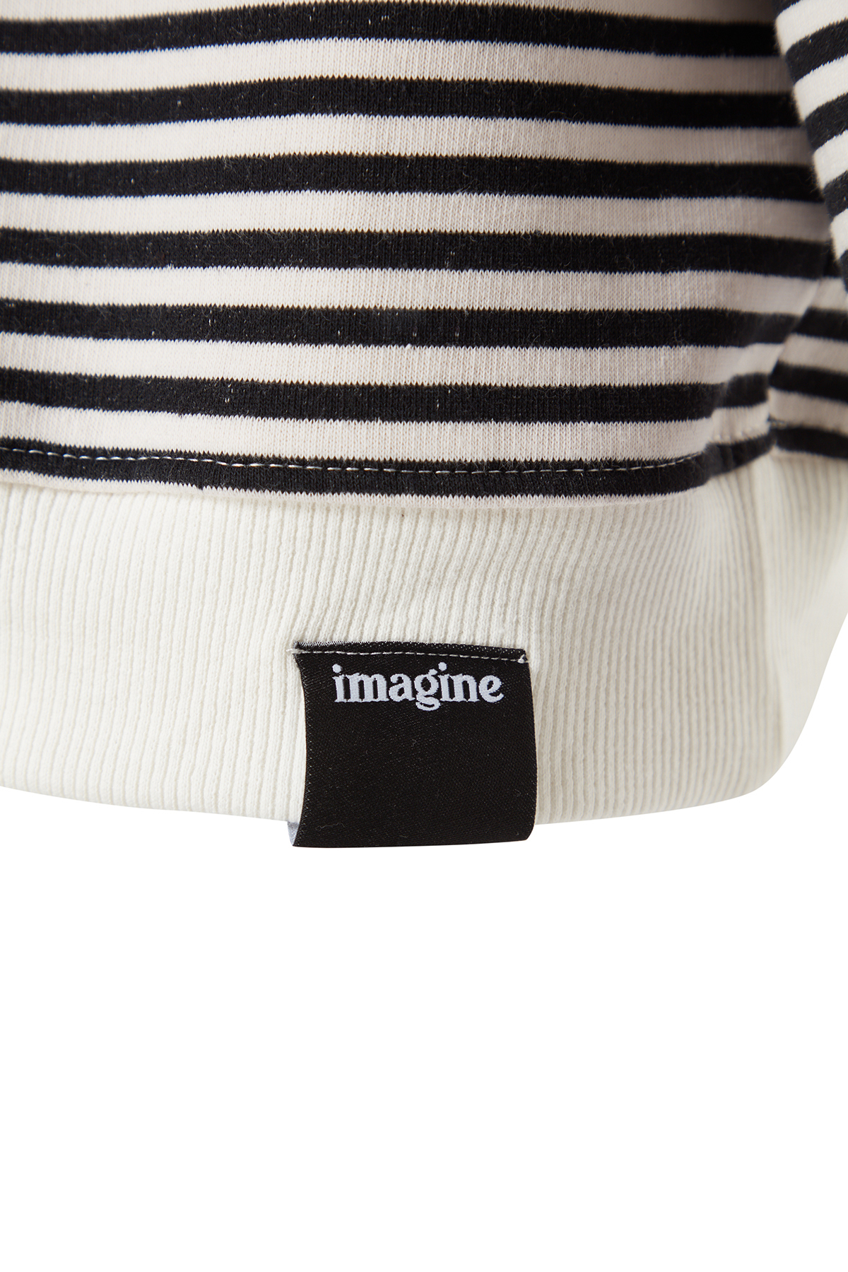 Trendyolmilla  Siyah Oversize/Geniş Kesim Çizgili İçi Polar/Sıcak Tutan Sweatshirt TMNAW24SW00065 - Görsel 7