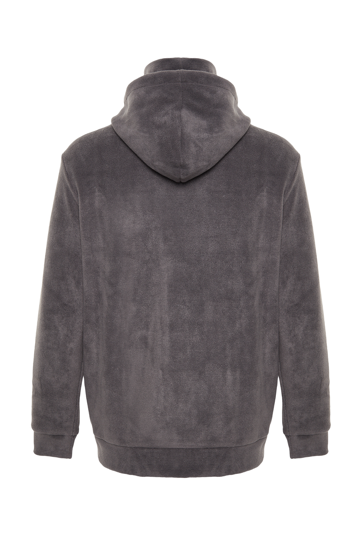  Trendyolmilla Man Premium Antrasit Oversize/Normal Kesim Bask?l? Anti-pilling Polar Sweatshirt