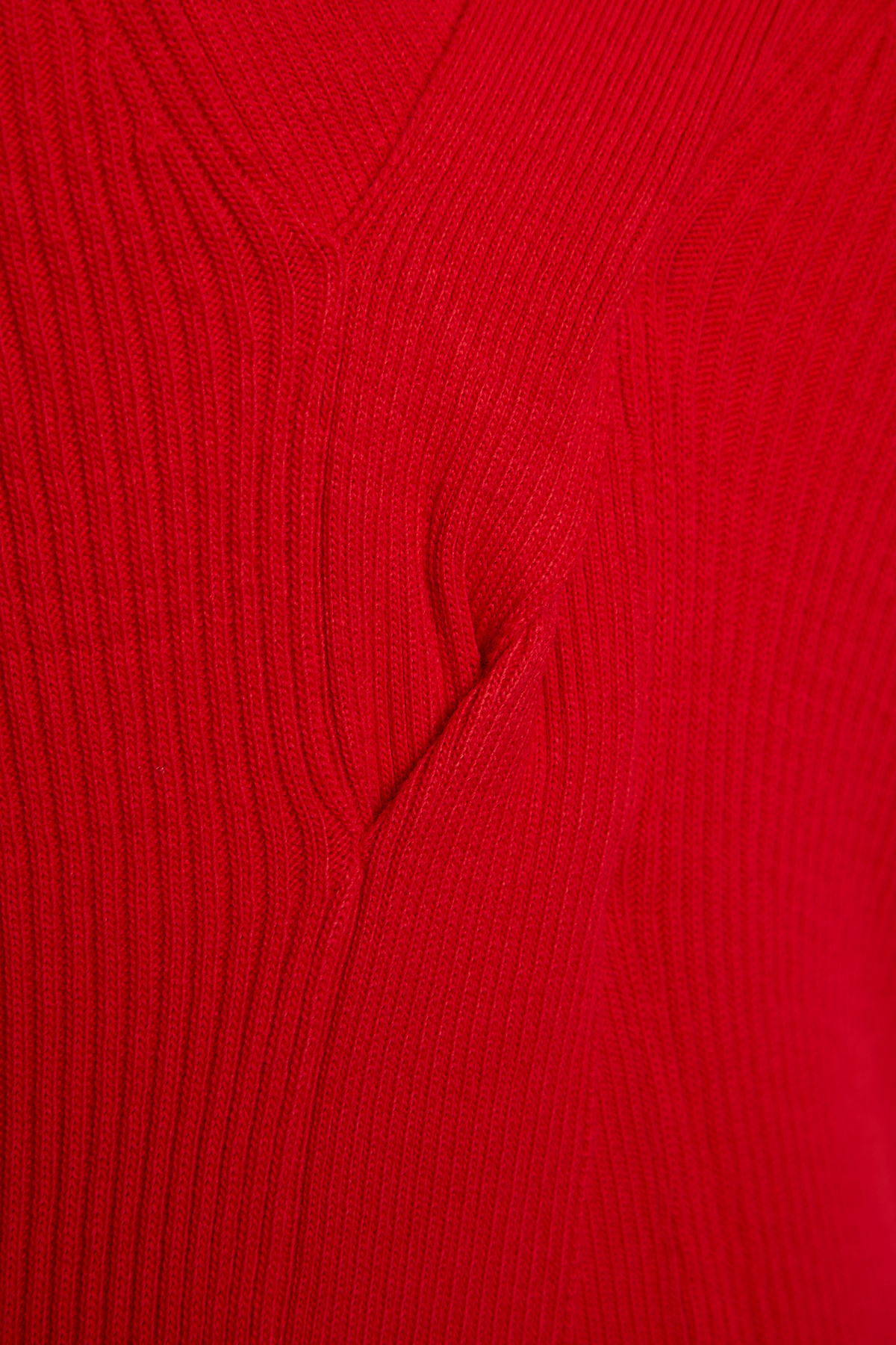 Trendyol Curve-V-Neck Red Knitwear Sweater - Front Knot Detail TBBAW24AN00101 11