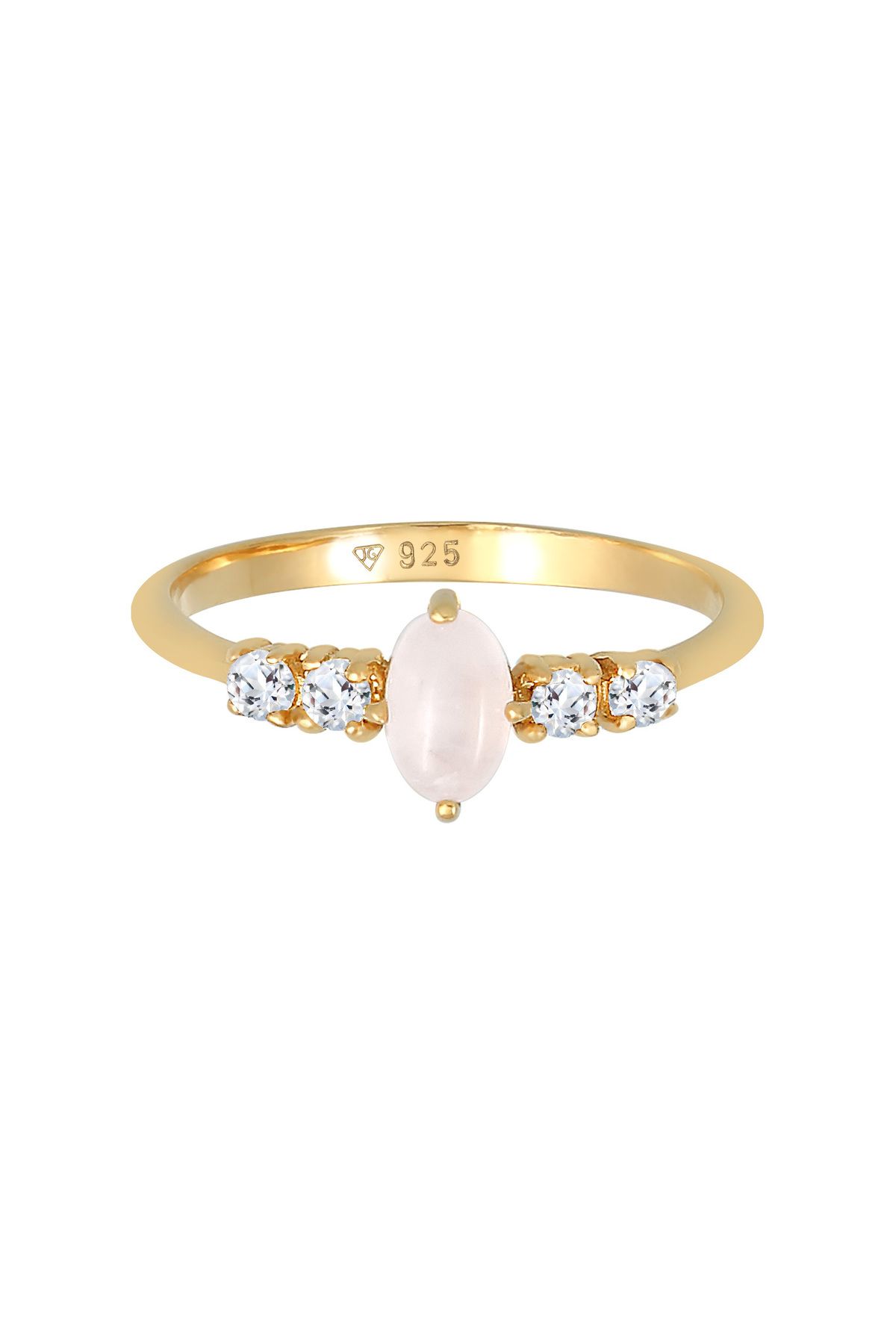 ELLI-Ring aus 925er-Sterlingsilber mit rosa Quarz-Topas-Glanz 2