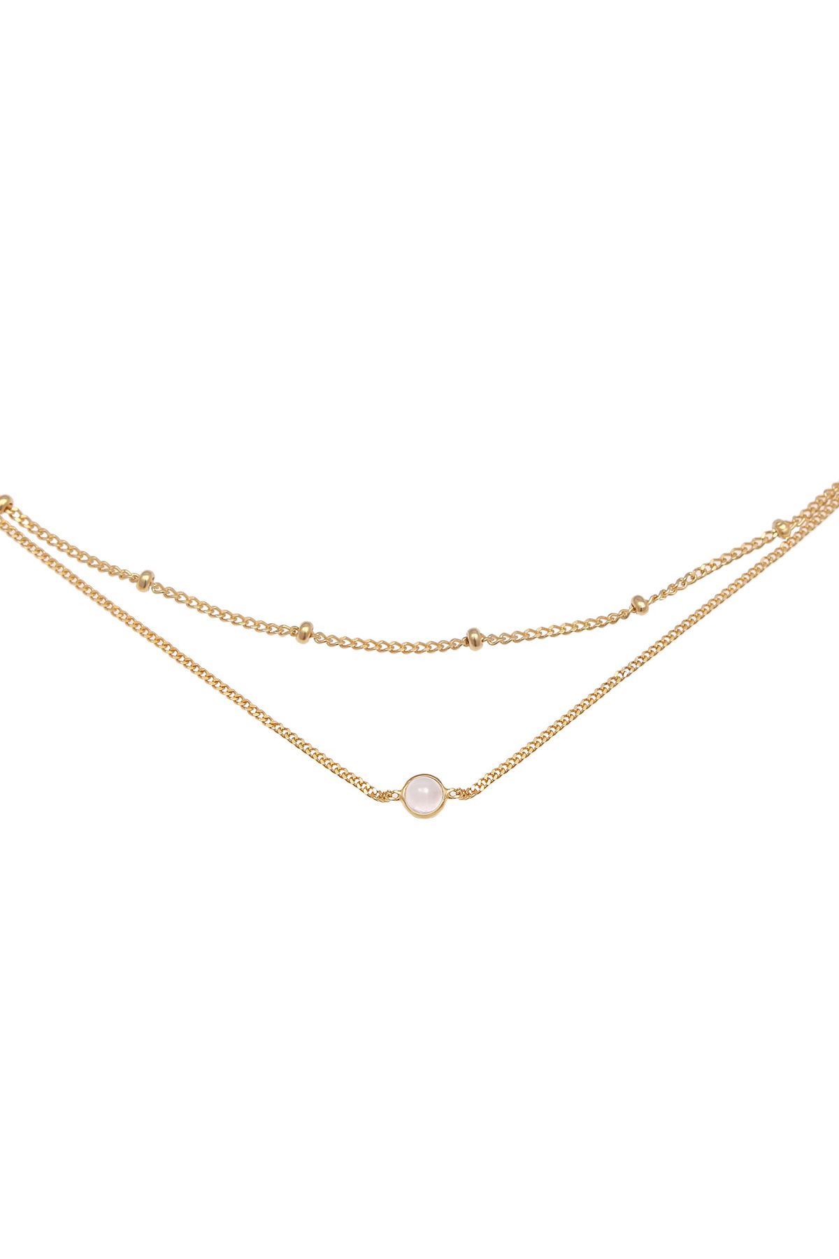 ELLI-Halskette Choker Layer Look Kugelkette Rosenquarz 925 Silber 2