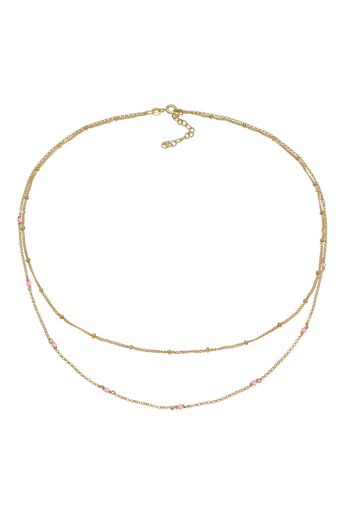 ELLI-Halskette aus 925er-Sterlingsilber – mit rosa Quarzperlen, Damen-Schichtwasserzeichen-Trend 3