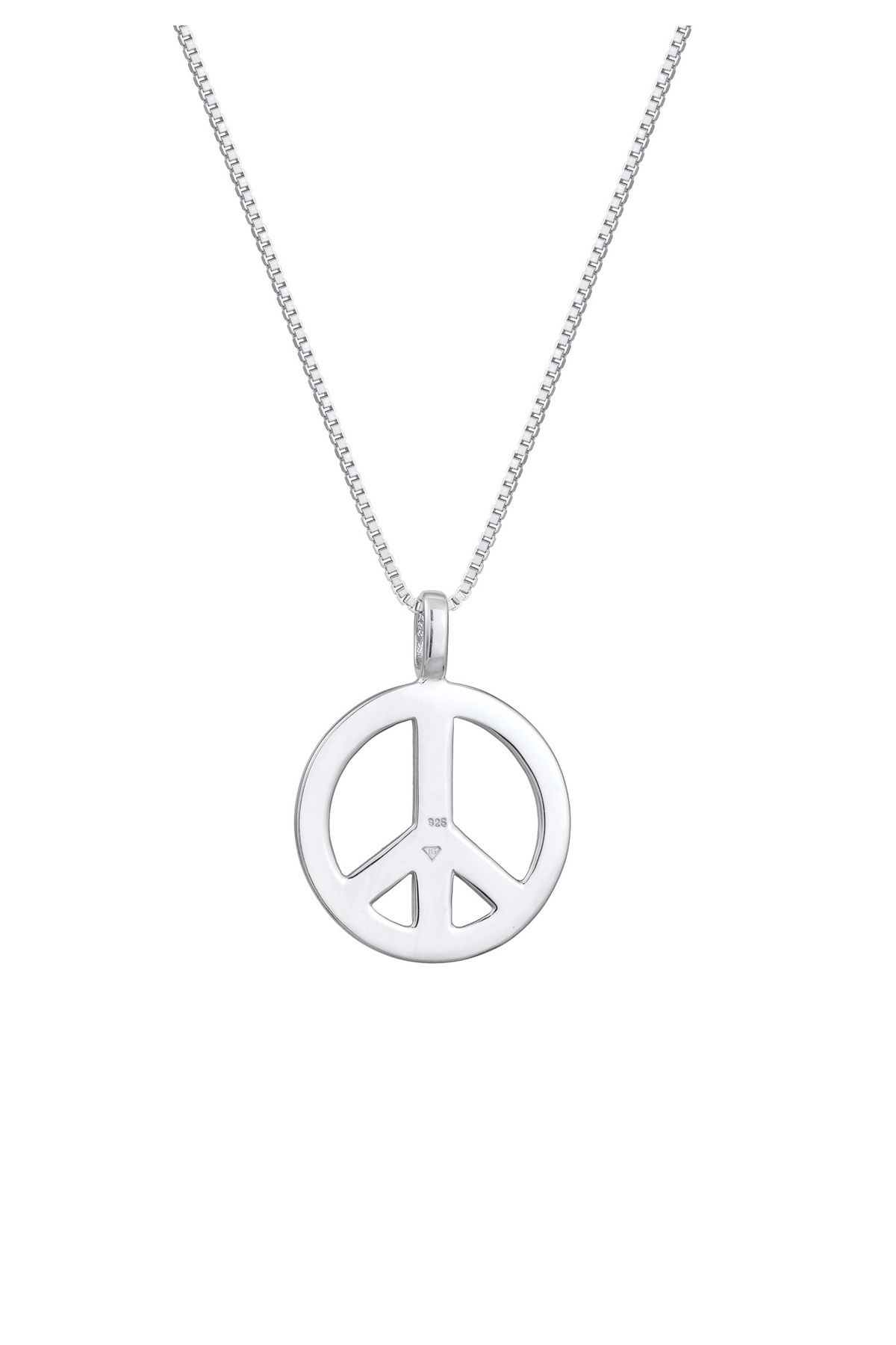 KUZZOI Halskette Herren Peace Frieden Massiv 925 Silber - Trendyol