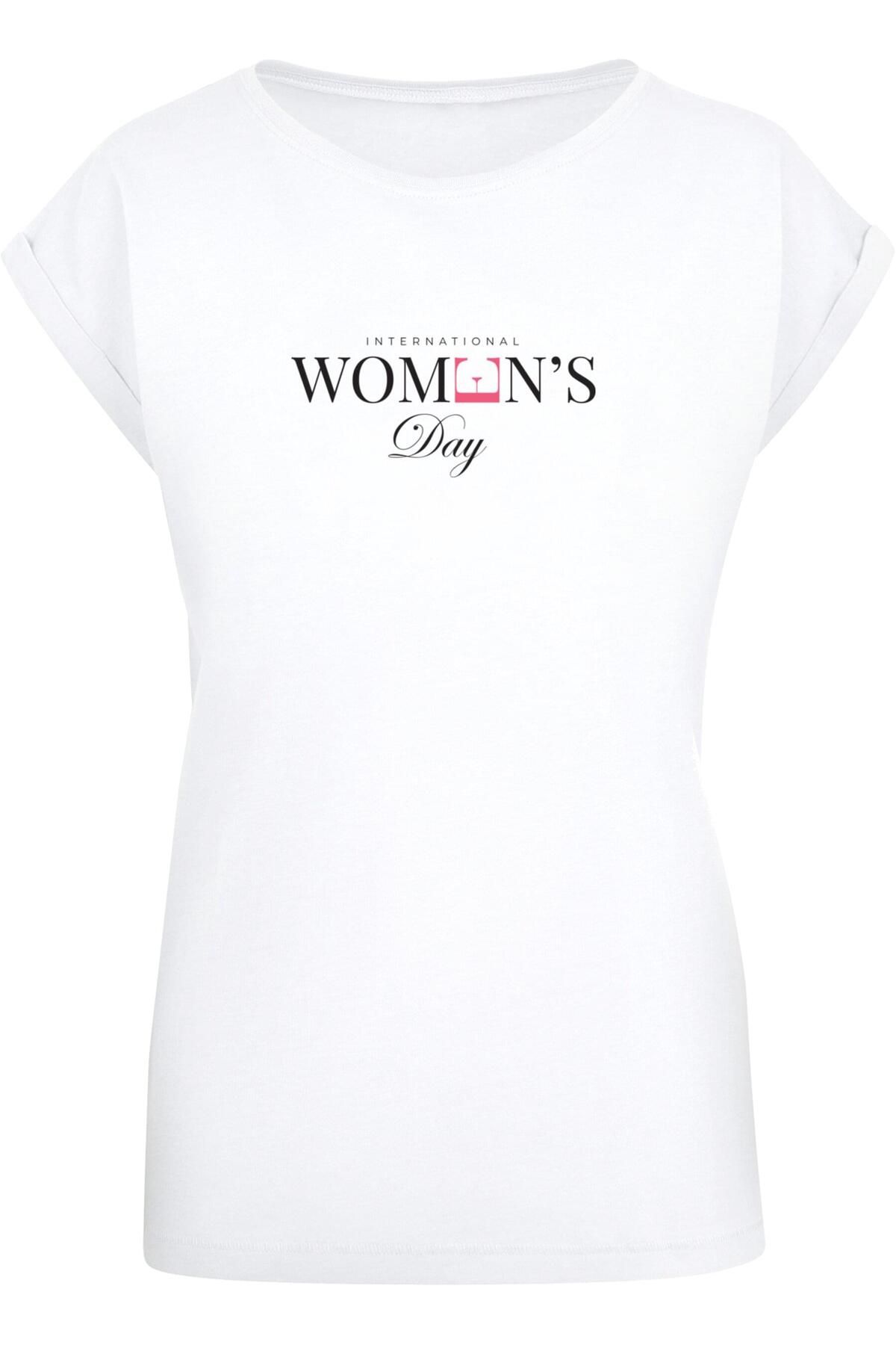 Merchcode Damen Ladies - WD verlängerter – zum Internationalen Trendyol Schulterpartie Frauentag 1 mit T-Shirt