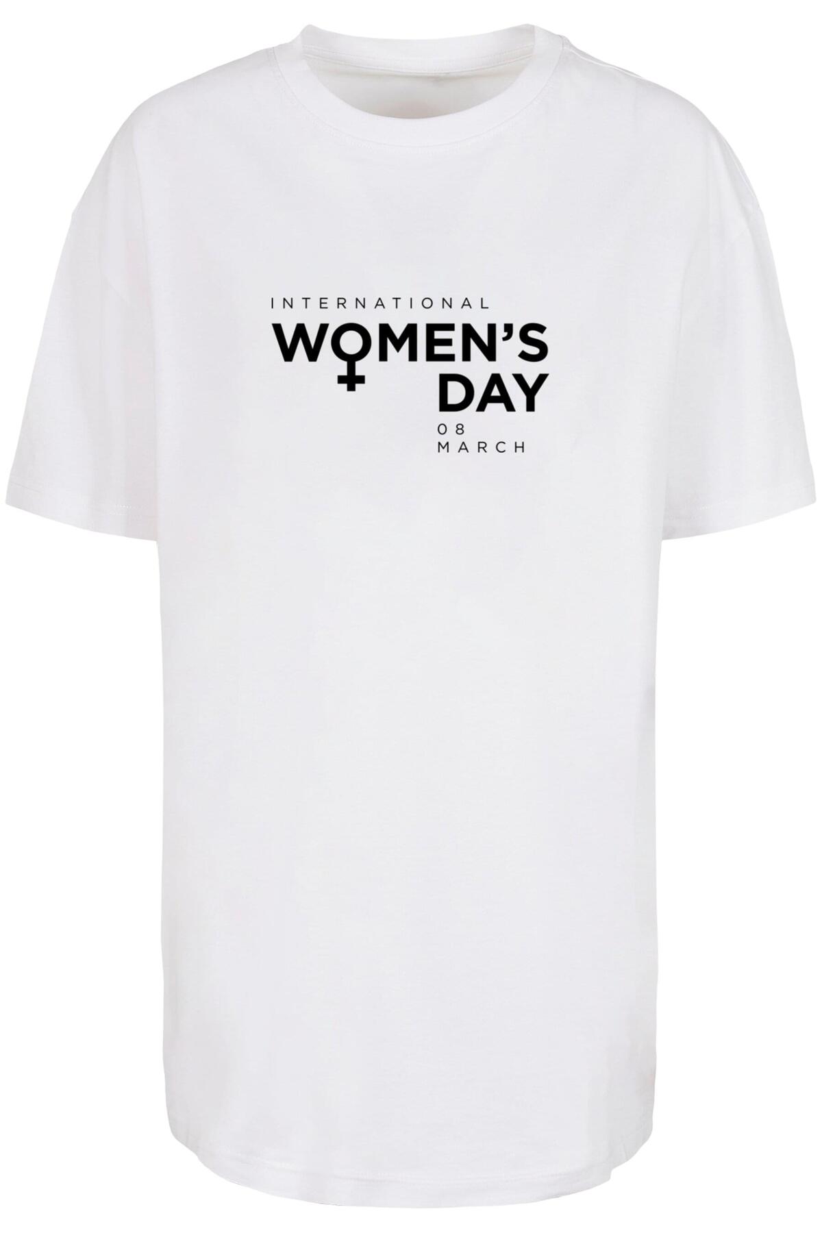 Merchcode Damen Ladies WD - International Women\'s Day 2 Übergroßes Boyfriend -T-Shirt - Trendyol