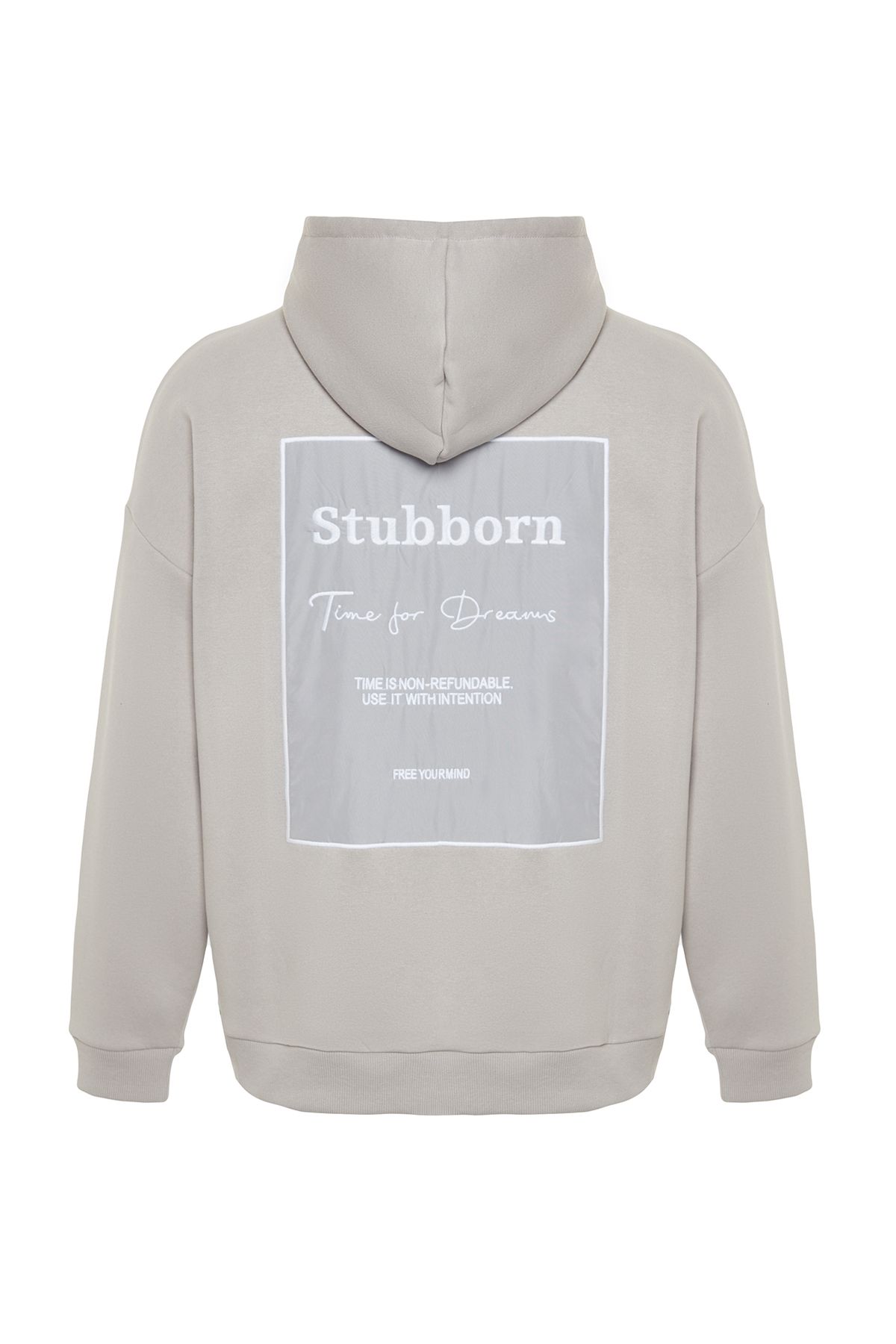 Trendyol Collection Stone Unisex Oversize/Wide Cut Hooded Text