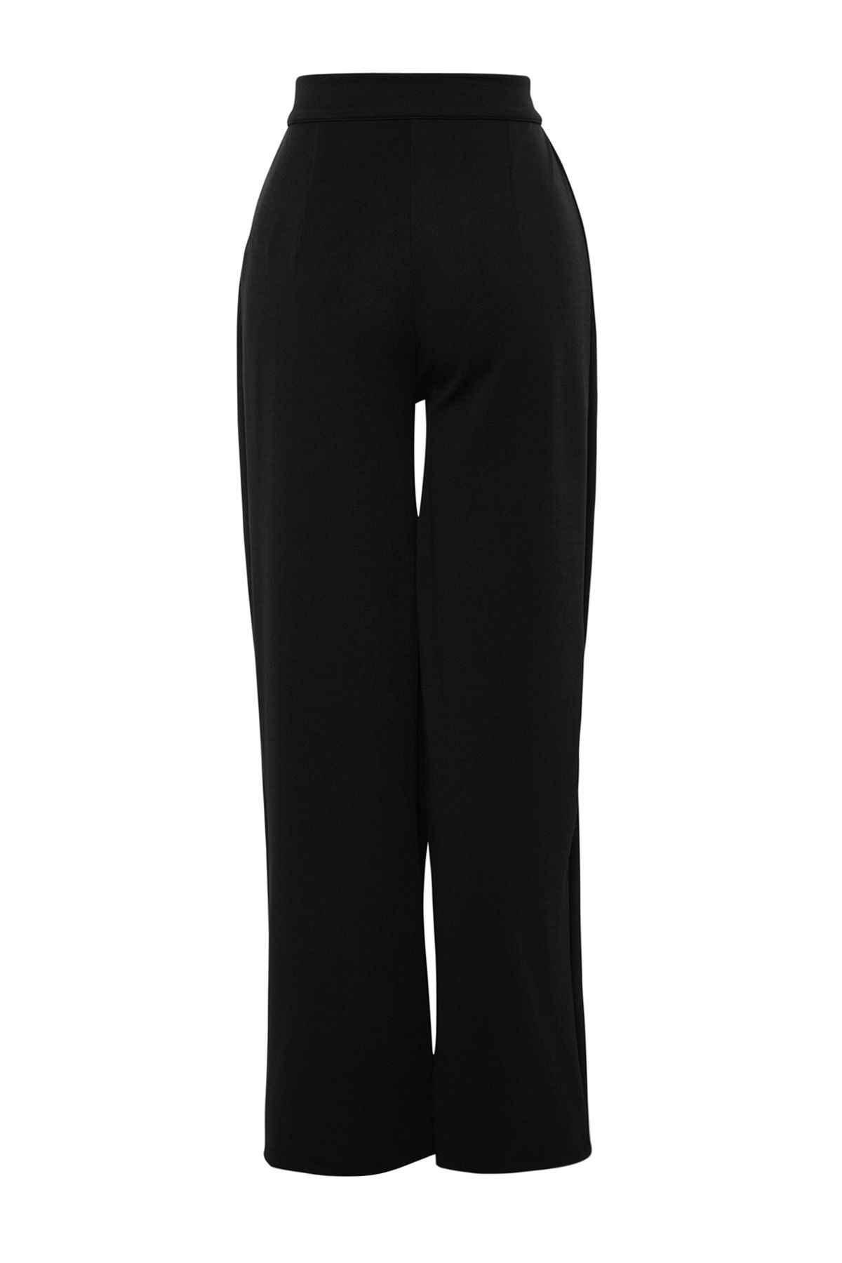 Trendyol Collection-Magas derekú tépőzáras redőzött széles szárú kötött nadrág - TWOAW24PL00177 9