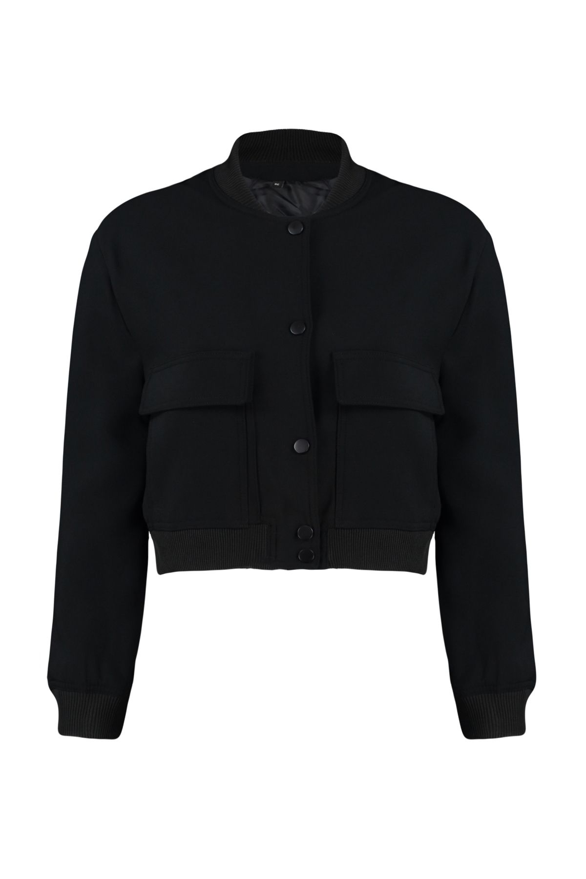 Kolekcia Trendyol-Čierna prémiová bunda Bomber Crop Woven Jacket Twoaw24Ce00047 14