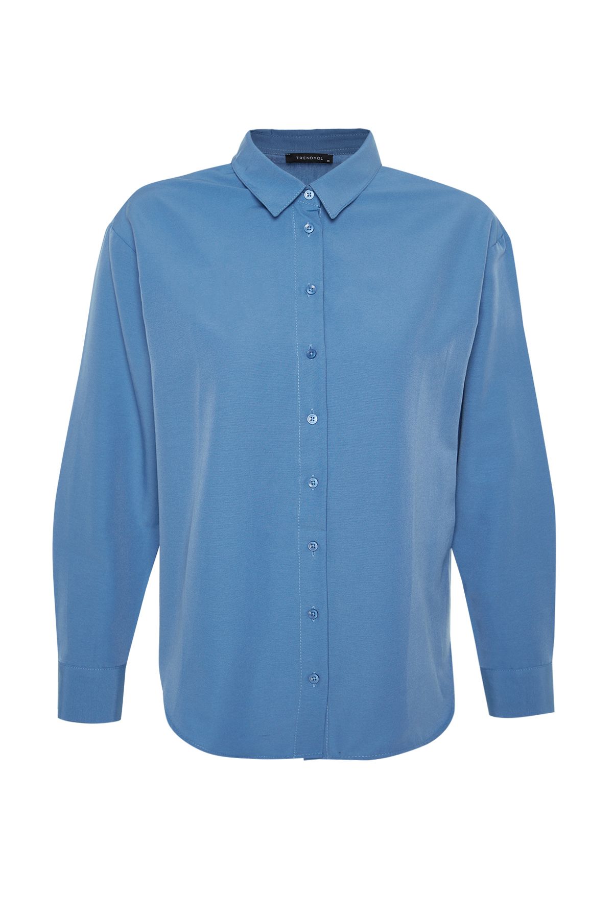Trendyol Collection-Petrol Loose Fit Cotton Woven Shirt TWOAW20GO0107 6