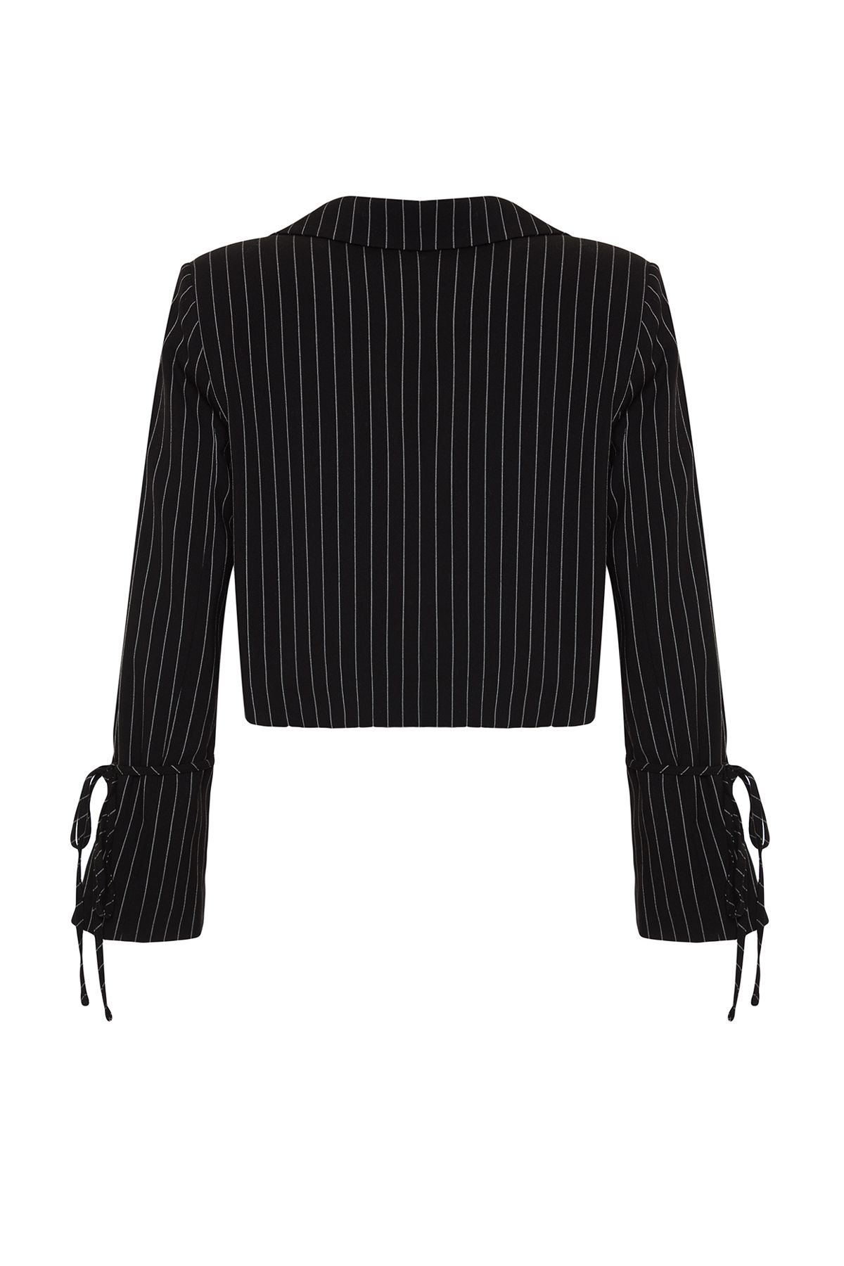 Trendyol Collection-Schwarze, kurze Blazerjacke mit Streifenmuster TWOAW24BC00055 8