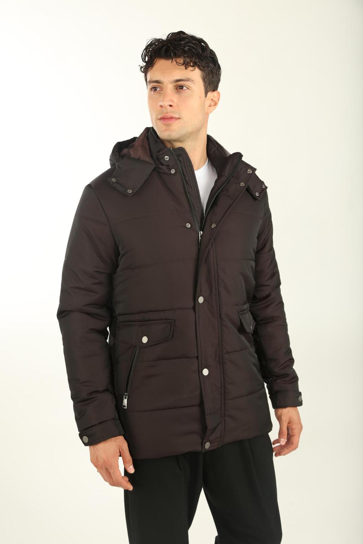 کاپشن مردانه بورگوندی TACOMARK | 80176_0004_XXL اورجینال - تصویر 4