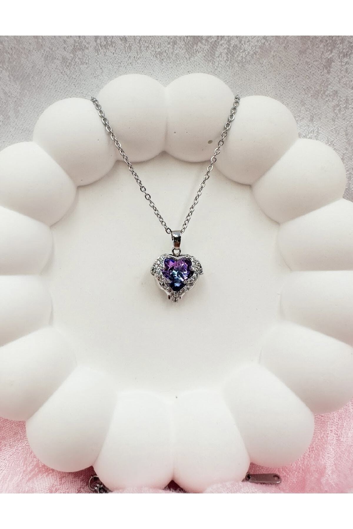 belle Cherie Jewelry Kadın Melek Kanatlı Okyanus Kalp 316l Çelik