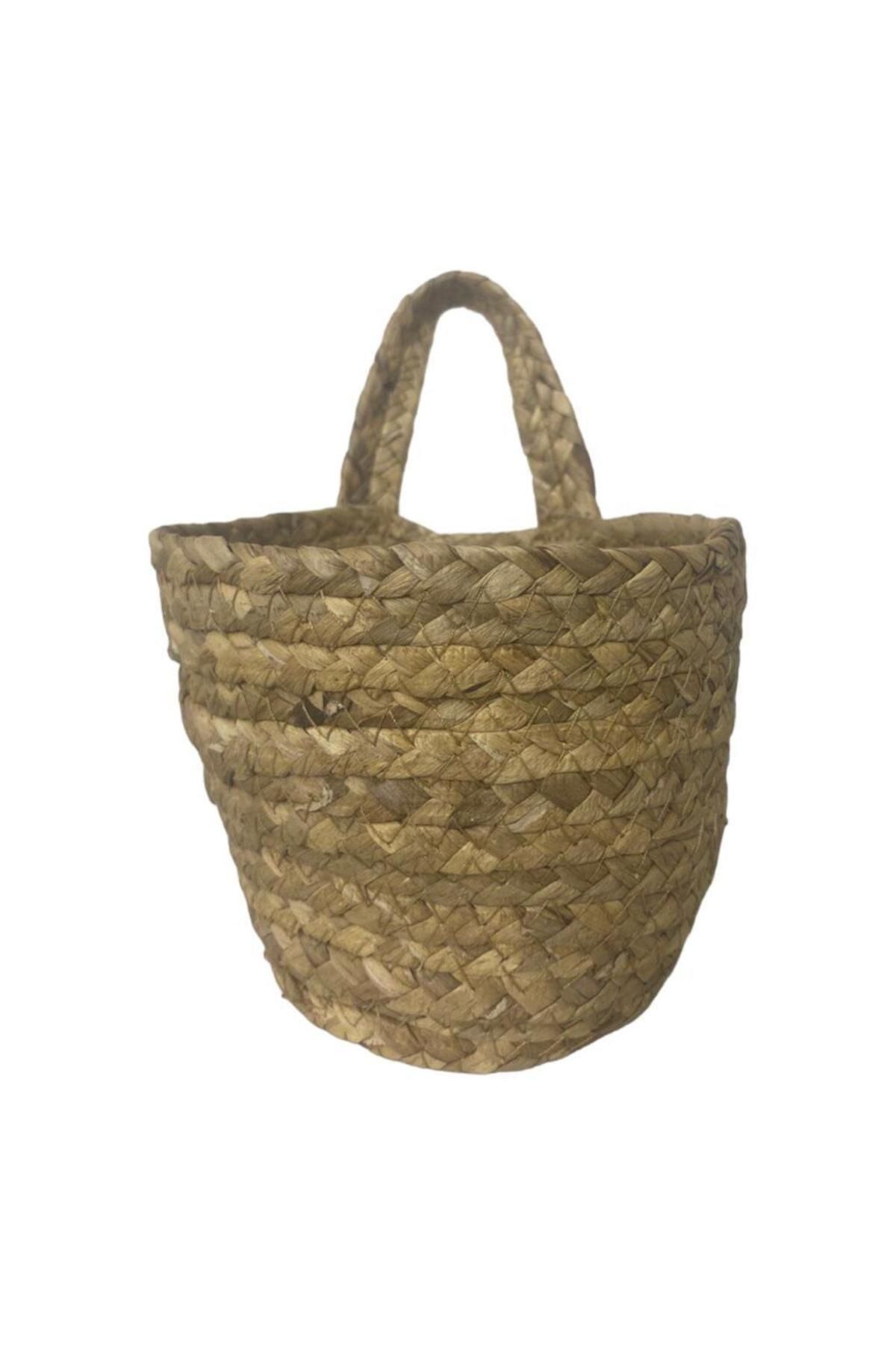 T.Concept-T. Concept Rattan Wicker Basket - مقبض واحد، خيط وتفاصيل تنظيم، سلة تعليق متعددة الأغراض 1
