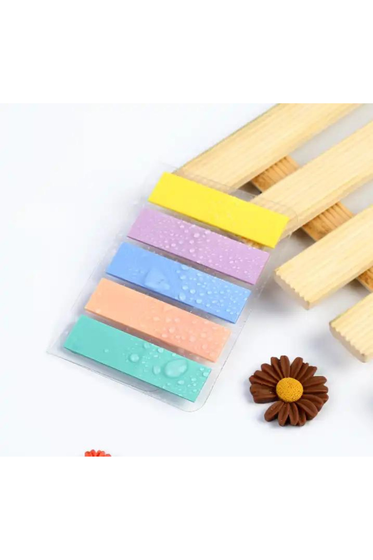 NaSaDAN Pastel Renk 5'Li Şeffaf Transparan Postit