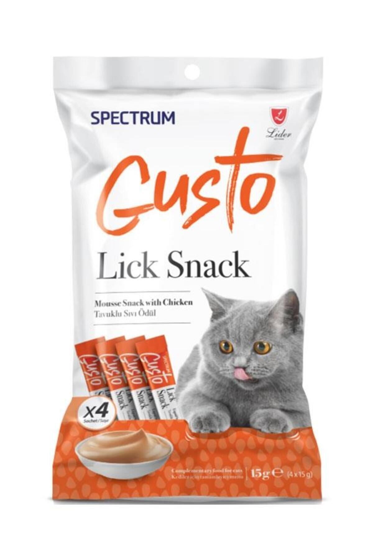 Spectrum Gusto Lick Snack Tavuk Sıvı Kedi Ödülü 4x15gr PatiGross.SPG-002