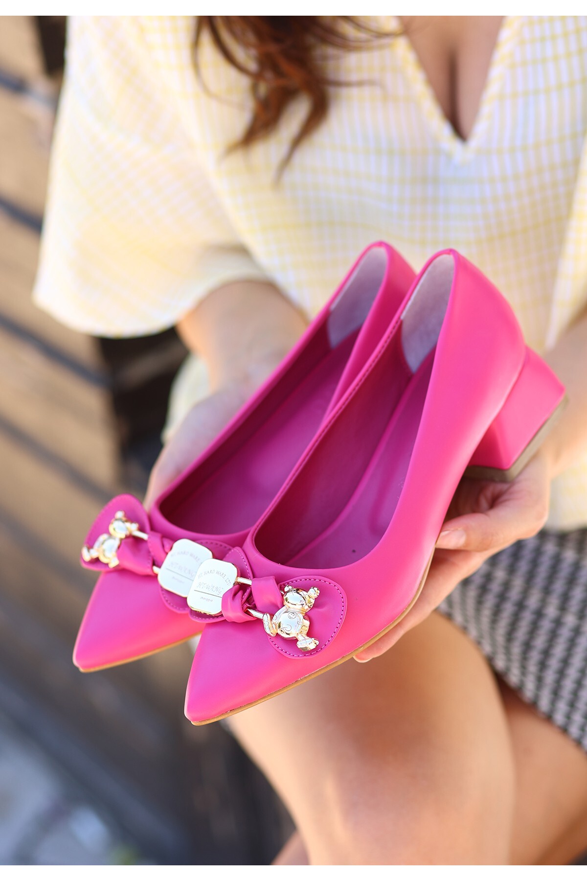 Zoxi Fuşya Cilt Topuklu Ayakkabı