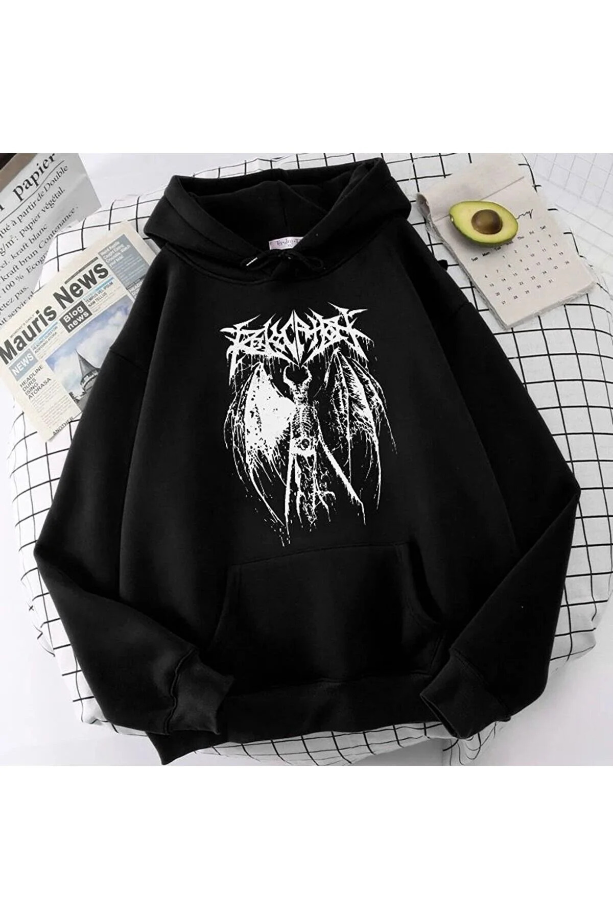 Gofeel Y2k Harajuku Skeleton Oversize Kapüşonlu Tech Aesthetic