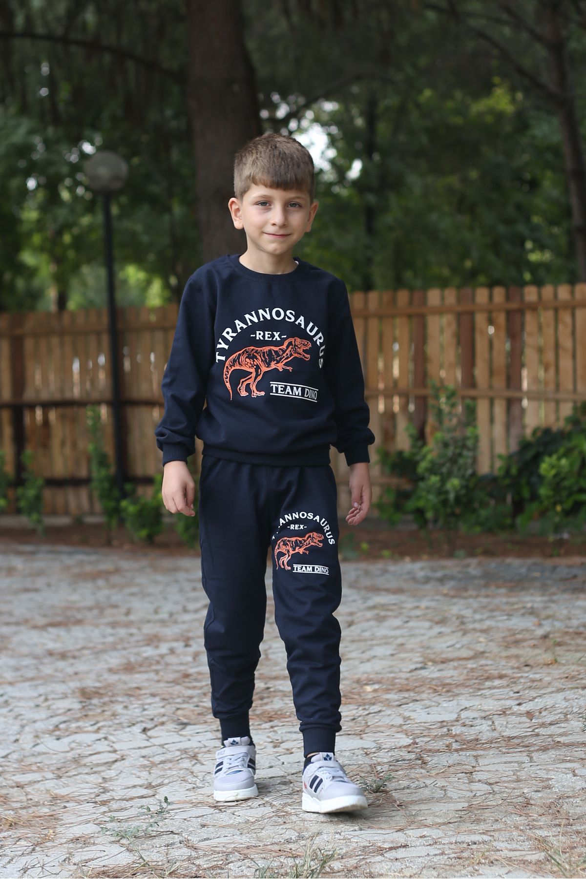 han collection Tyrannosaurus printed 2 thread fabric pocket top