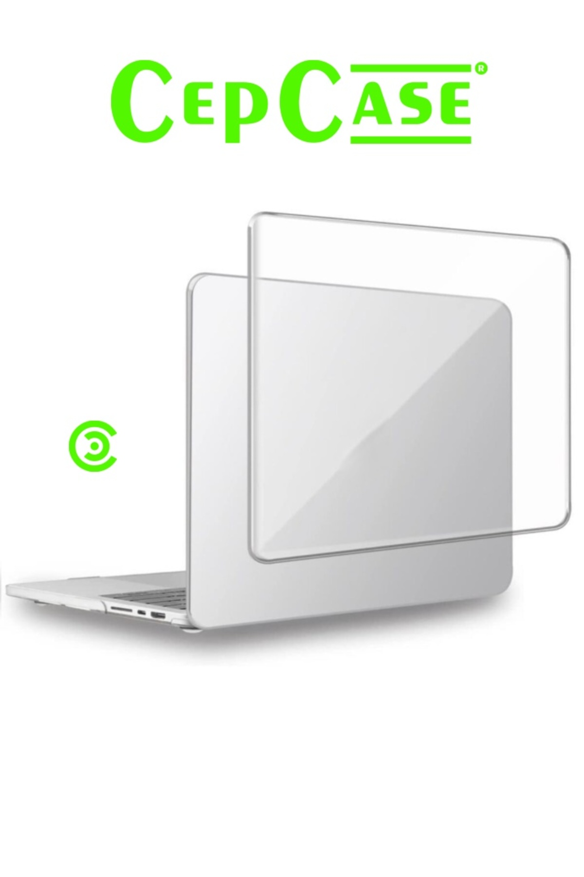Macbook Pro 14.2" 2021 M1 A2442 Kılıf Hava Kanallı 360 Derece Kristal Şeffaf Koruyucu Kapak 2