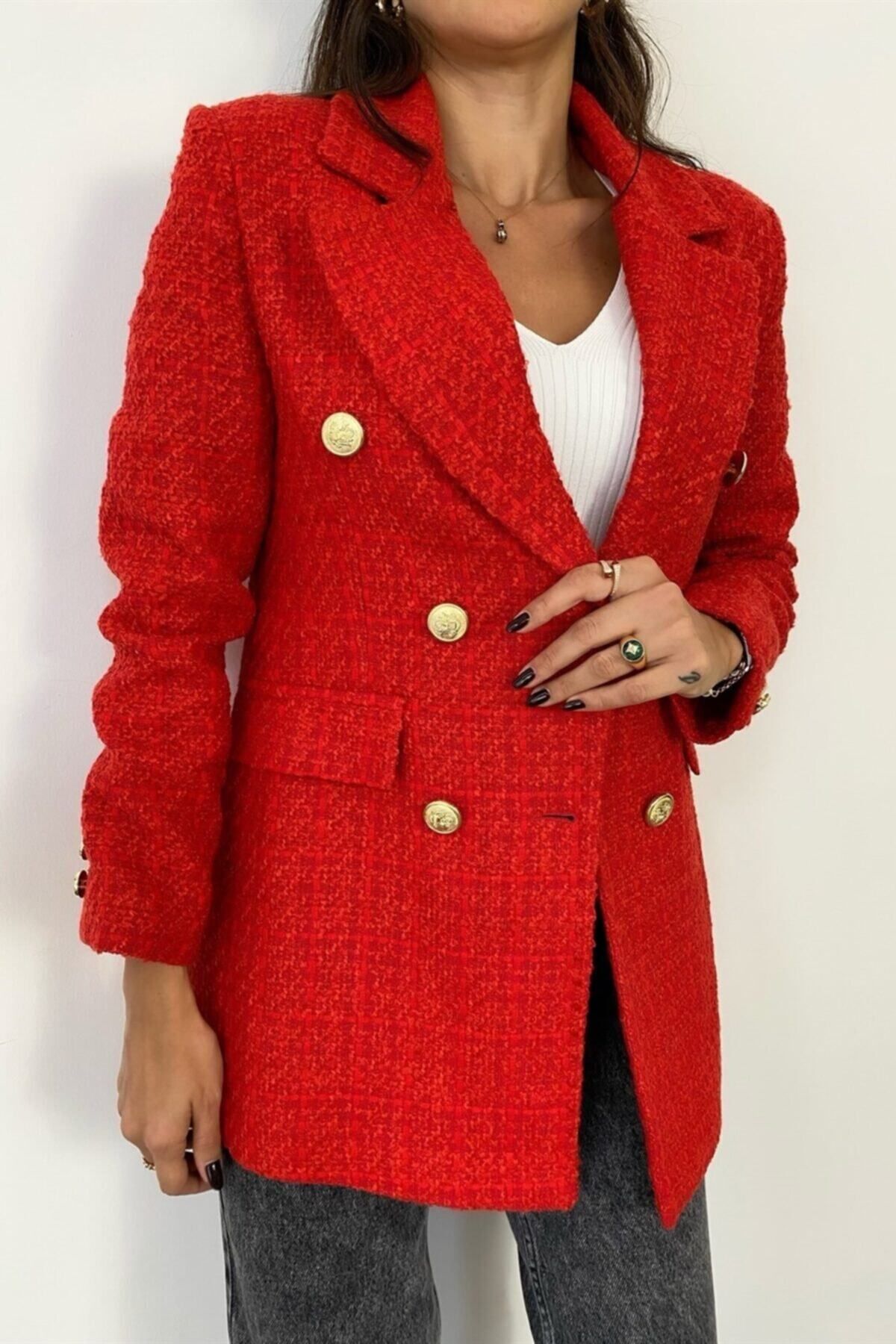 Zara red hot sale tweed coat