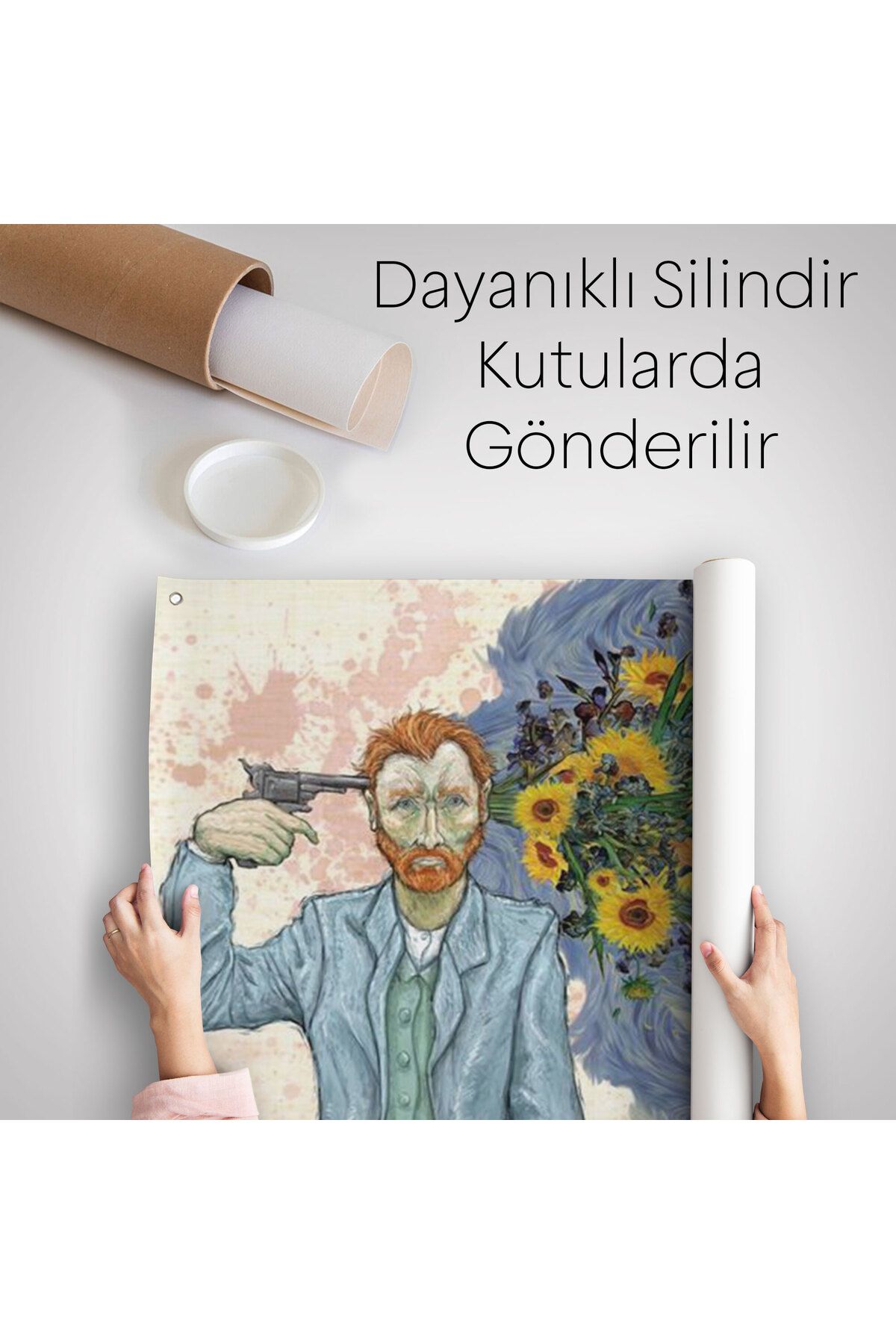 Harita Sepeti-Vincent van Gogh Surreal Suicide Wall Cover-Carpet-6659 5