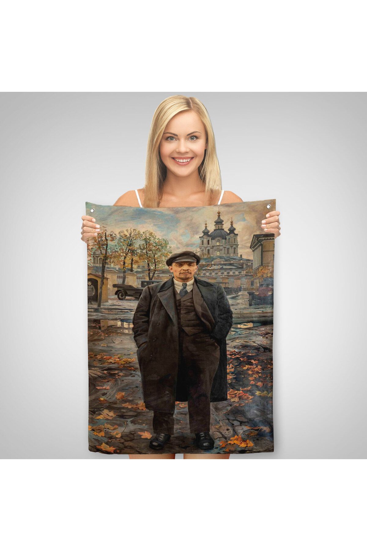 Harita Sepeti-Vladimir Lenin Soviet Era Russia Decorative Wall Cloth - Rug-6194 2