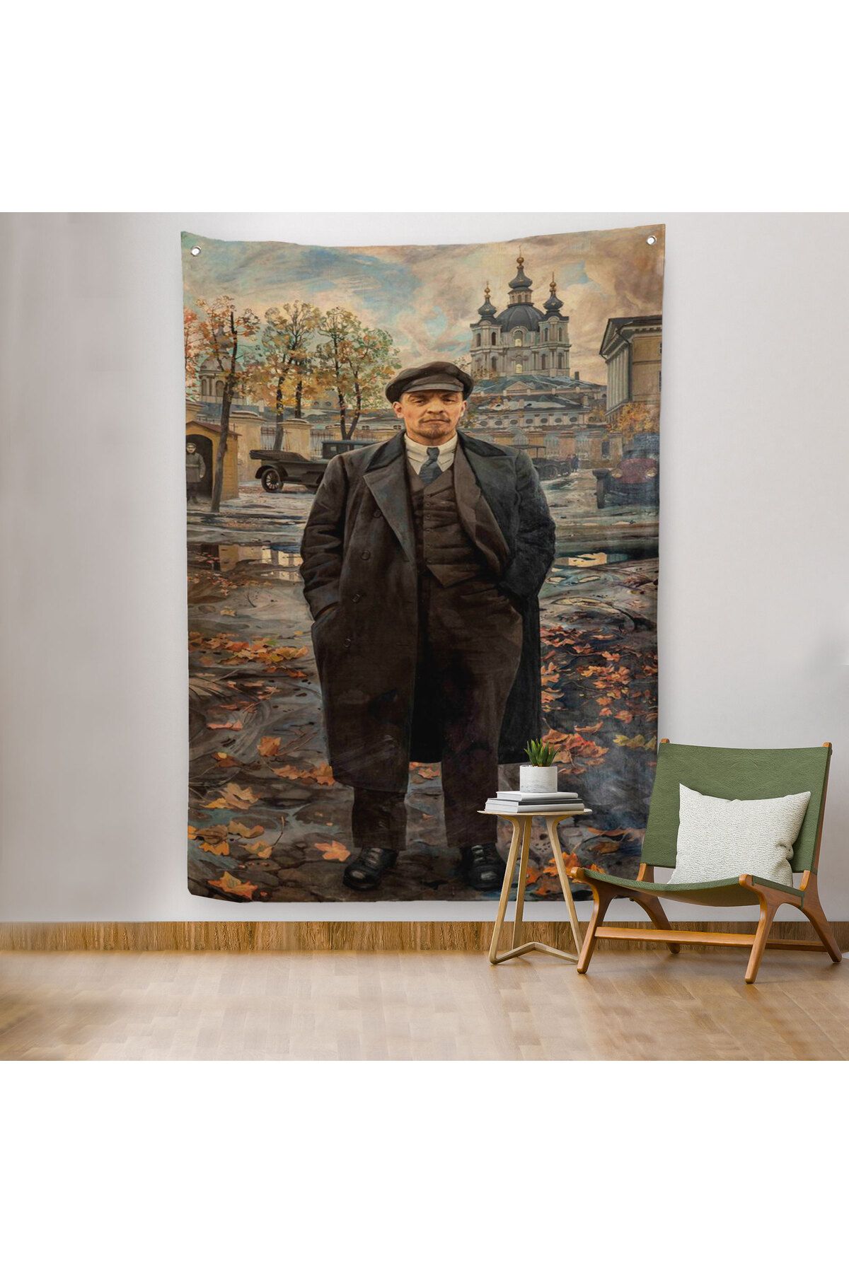 Harita Sepeti-Vladimir Lenin Soviet Era Russia Decorative Wall Cloth - Rug-6194 6