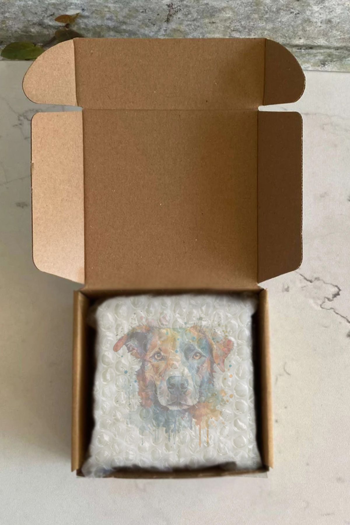 Gri Grafik Design Workshop-Dog Theme Uv Printed Stone Coasters Set of 4 Mod-1 4