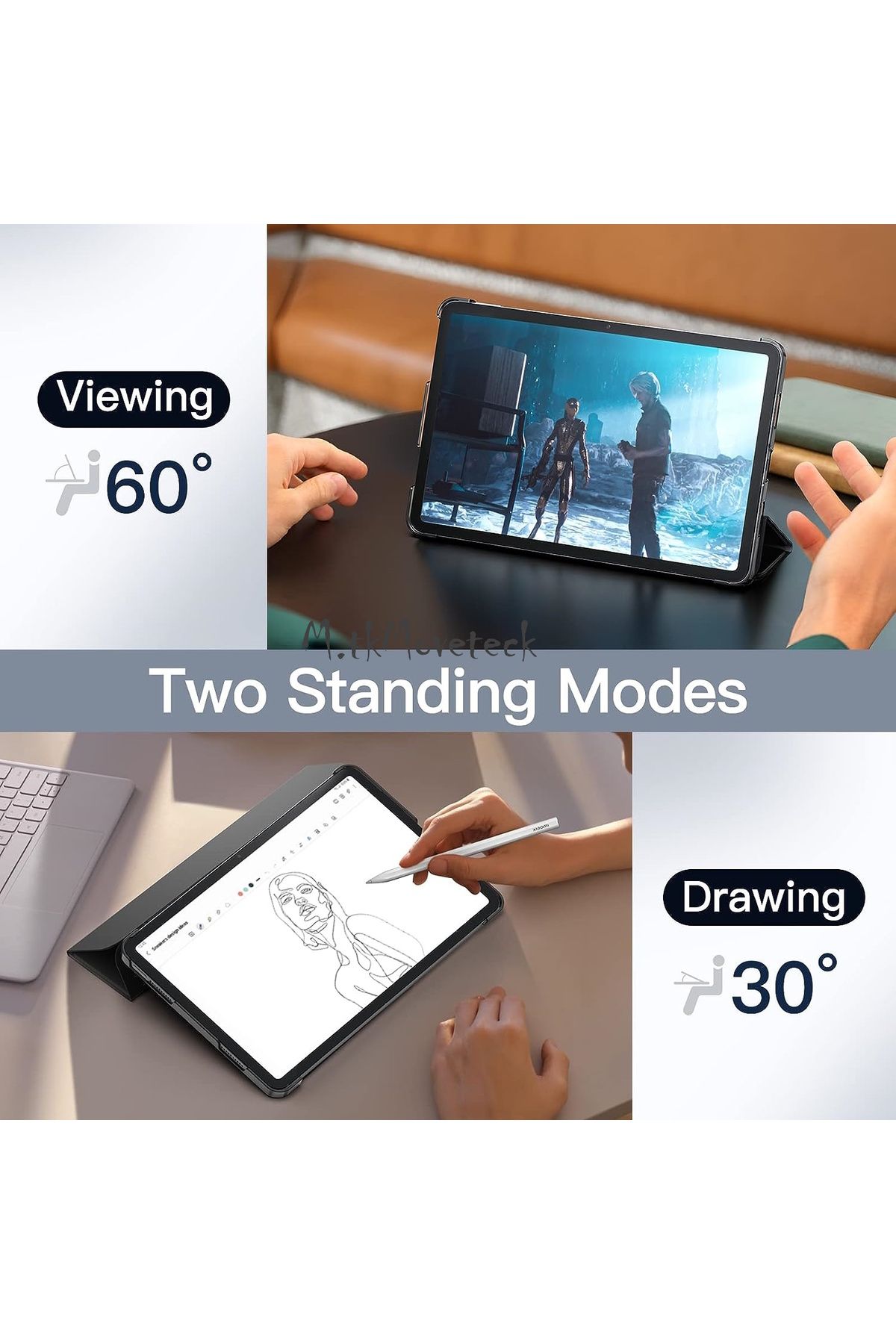 m.tk moveteck Xiaomi Pad 6 / Pad 6 Pro 11 Inch Case Smart Smart Sleep Mode  Stand Screen Glass Pen Set - Trendyol