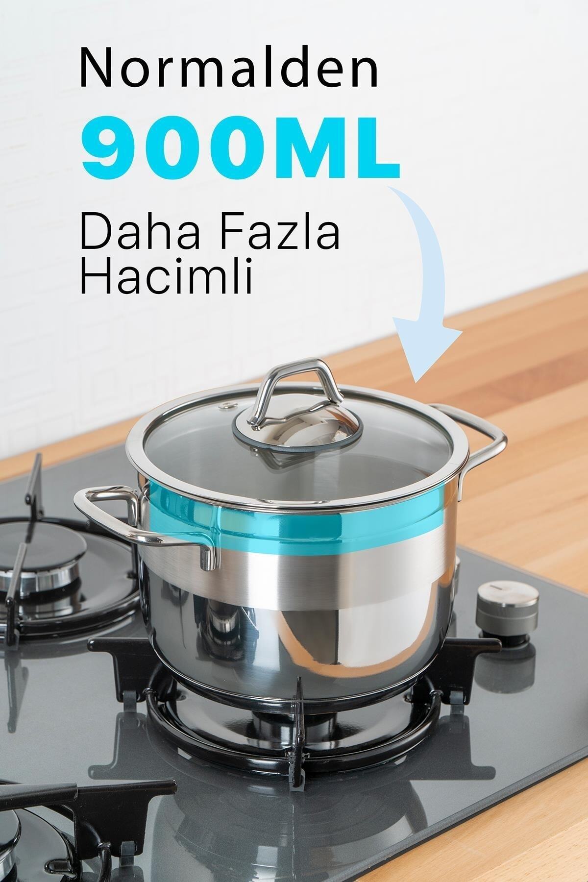 Karat Xl 20 Cm 4.25 L Steel Cooking Pot with Deep Glass Lid 17162