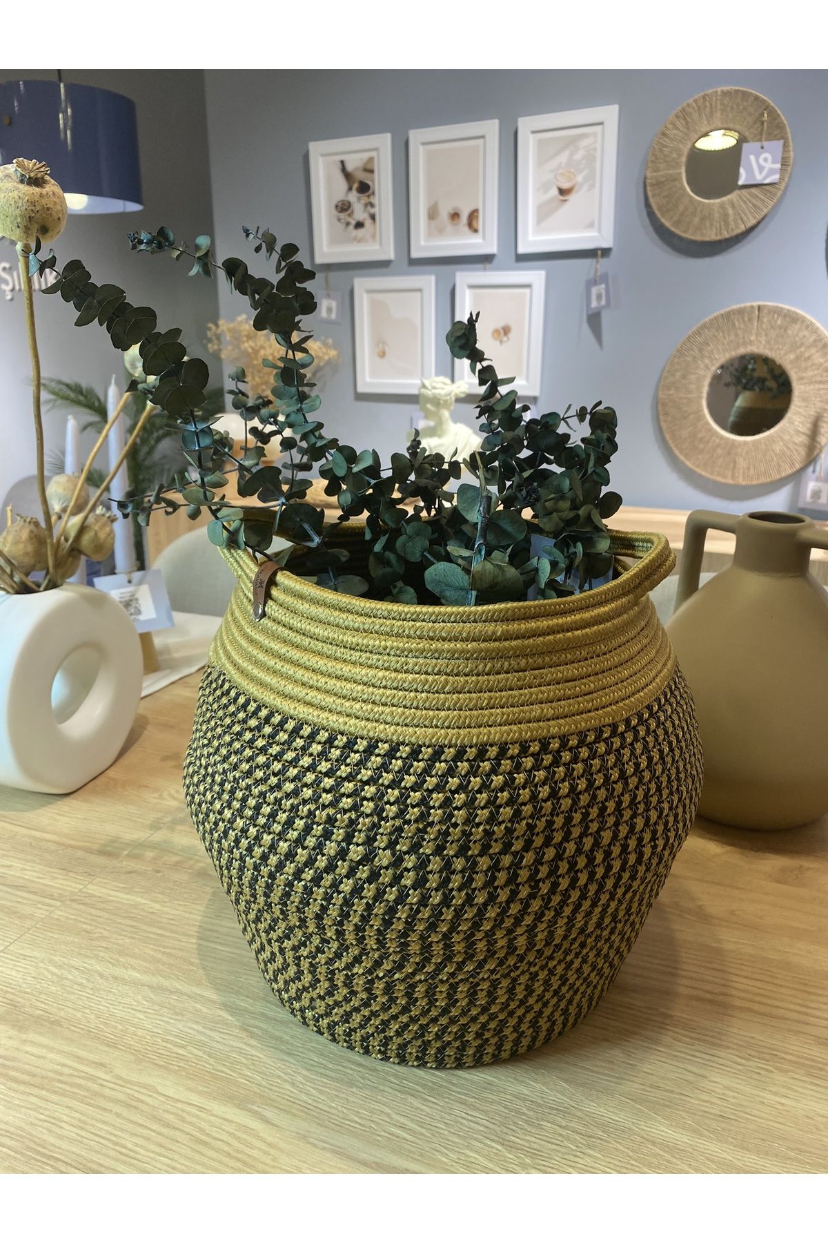 MaVaux-حقيبة زخرفية من الجوت من Orpheus Wicker Look - سلة متعددة الأغراض 8