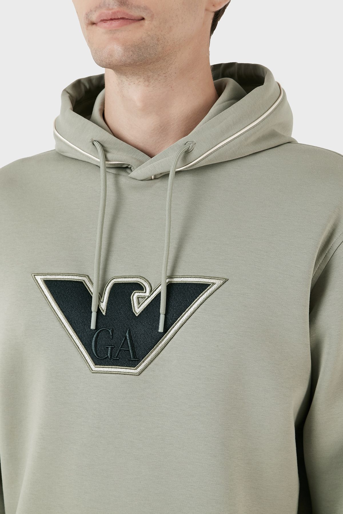 Green armani hoodie store