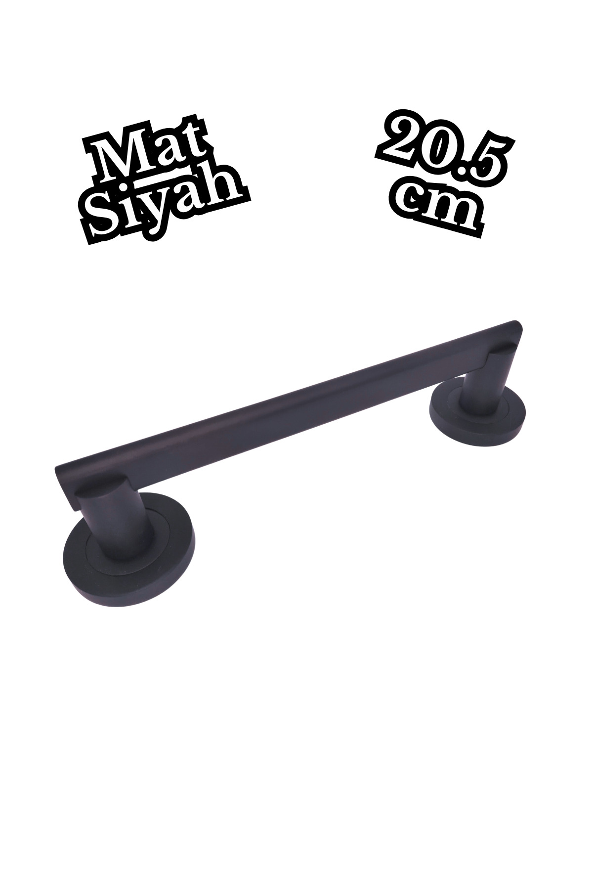 HOBİDABİ Rozetli Mat Siyah Çekme Kol 20.5 Cm Sürgülü Kapı Kolu