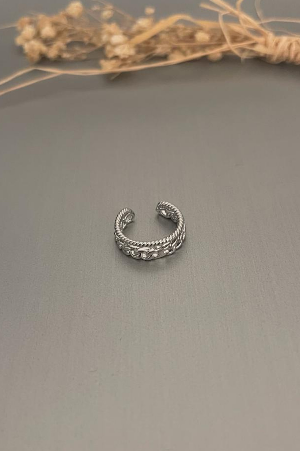 Unisex Sıkıştırma Deliksiz Zincir Desenli Çelik Kıkırdak Küpe Ear Cuff 3