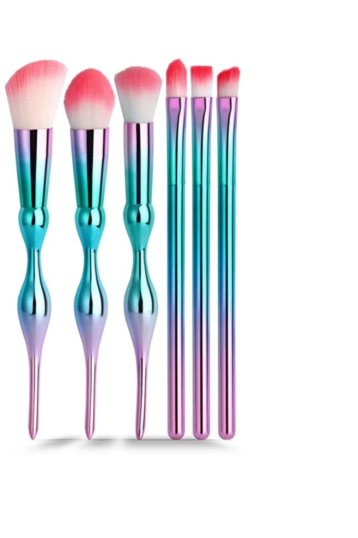 hobi market art Set Profesional De Pensule De Machiaj Din 6 Piese Corp Metalic - Mărime unică